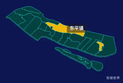 threejs上海市崇明区地图3d地图鼠标移入显示标签并高亮实例